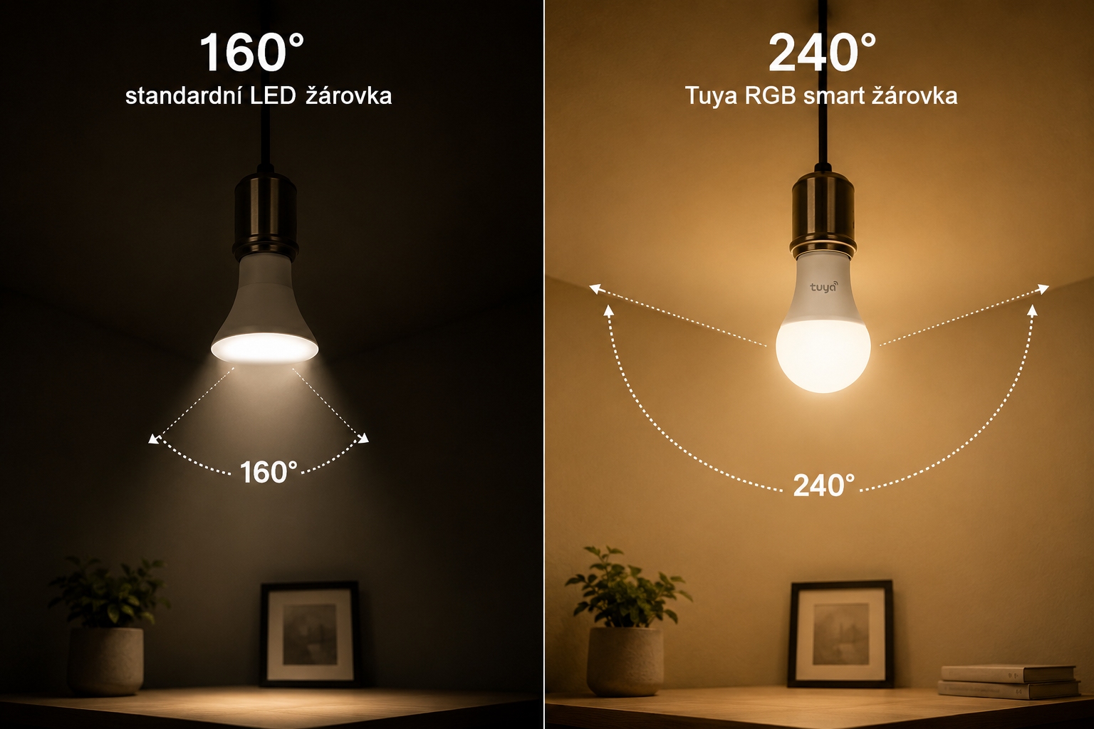 Ovládání chytré LED žárovky RGBCCT aplikací Tuya a hlasovými asistenty